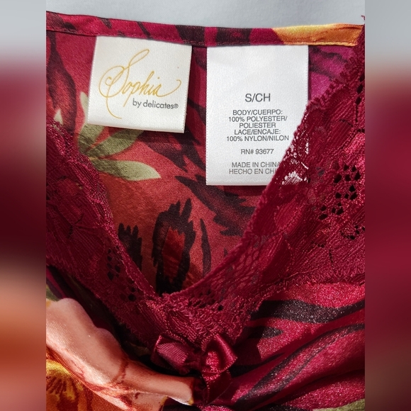 Sophia by delicates Nightie (S) Robe (M) Set Animal Print Floral Satin Coquette - Picture 7 of 7